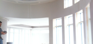 curved window drywall