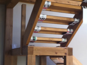 drywall project near a staircase by Ottawa Drywall Guys