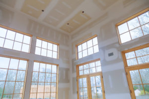 drywall being installed in nice home