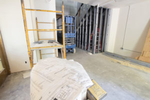 commercial development at the drywall stage