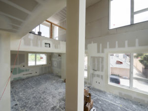 residential new build at the drywall stage of the project